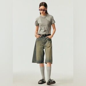 SIMPLE PROJECT VINTAGE WASH JORTS
